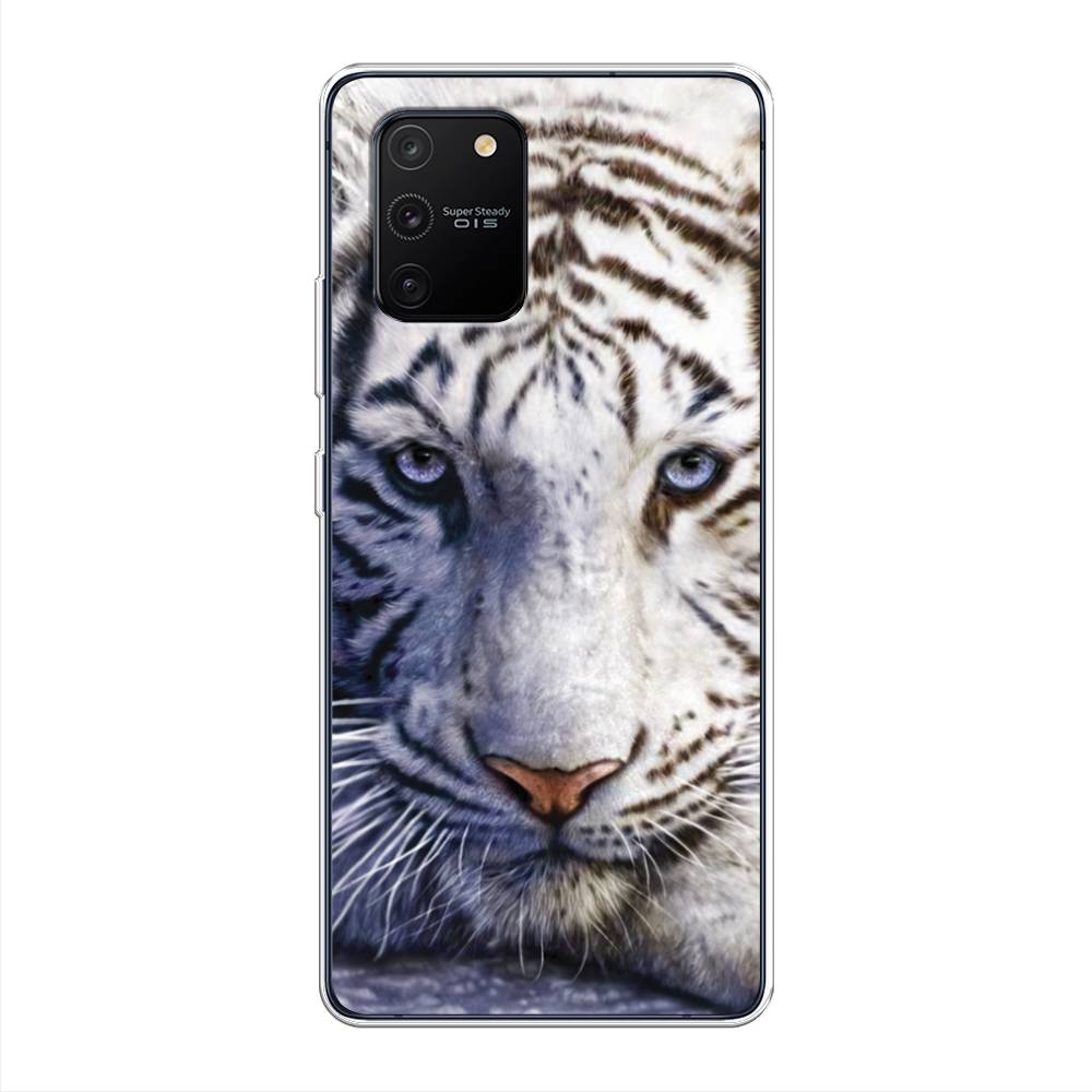 

Чехол на Samsung Galaxy A91 "Бенгальский тигр", Коричневый;белый, 29950-1