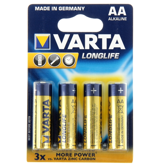 

Батарейка алкалиновая Varta LONGLIFE AA набор 4 шт
