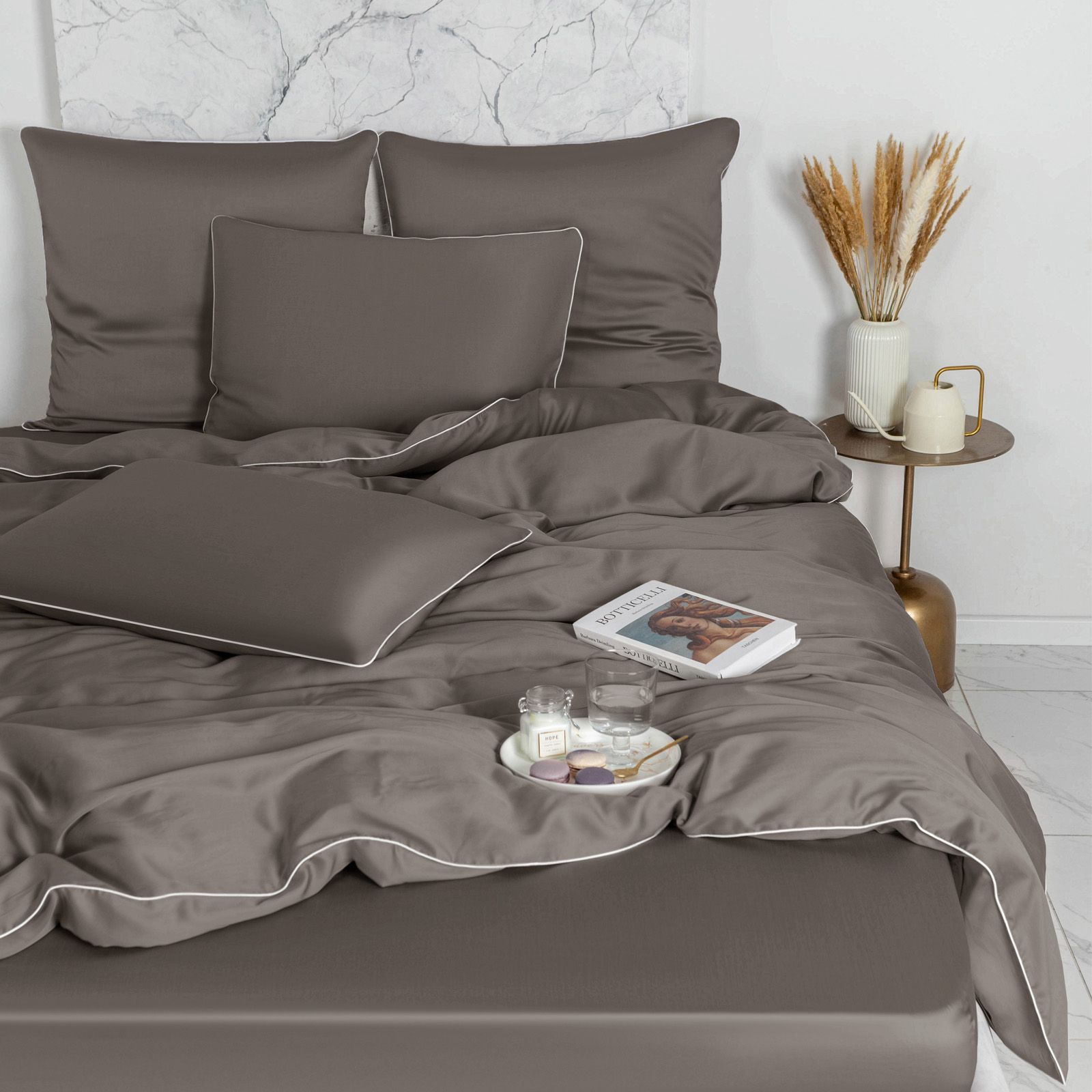 

Постельное белье Soft Box Макадамия Семейное тенсель наволочки 50х70 и 70х70, RST-KPB-245-4