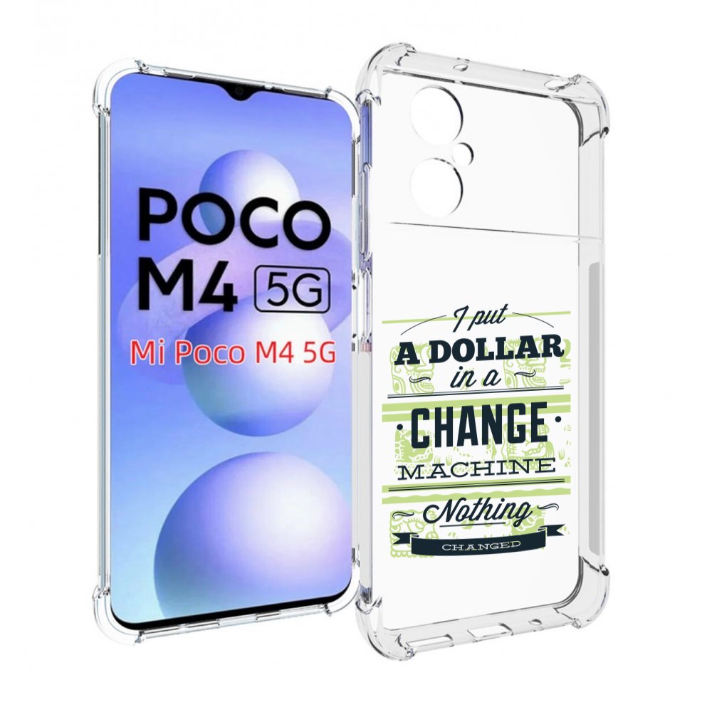 

Чехол MyPads доллар надпись для Xiaomi Poco M4 5G, Прозрачный, Tocco