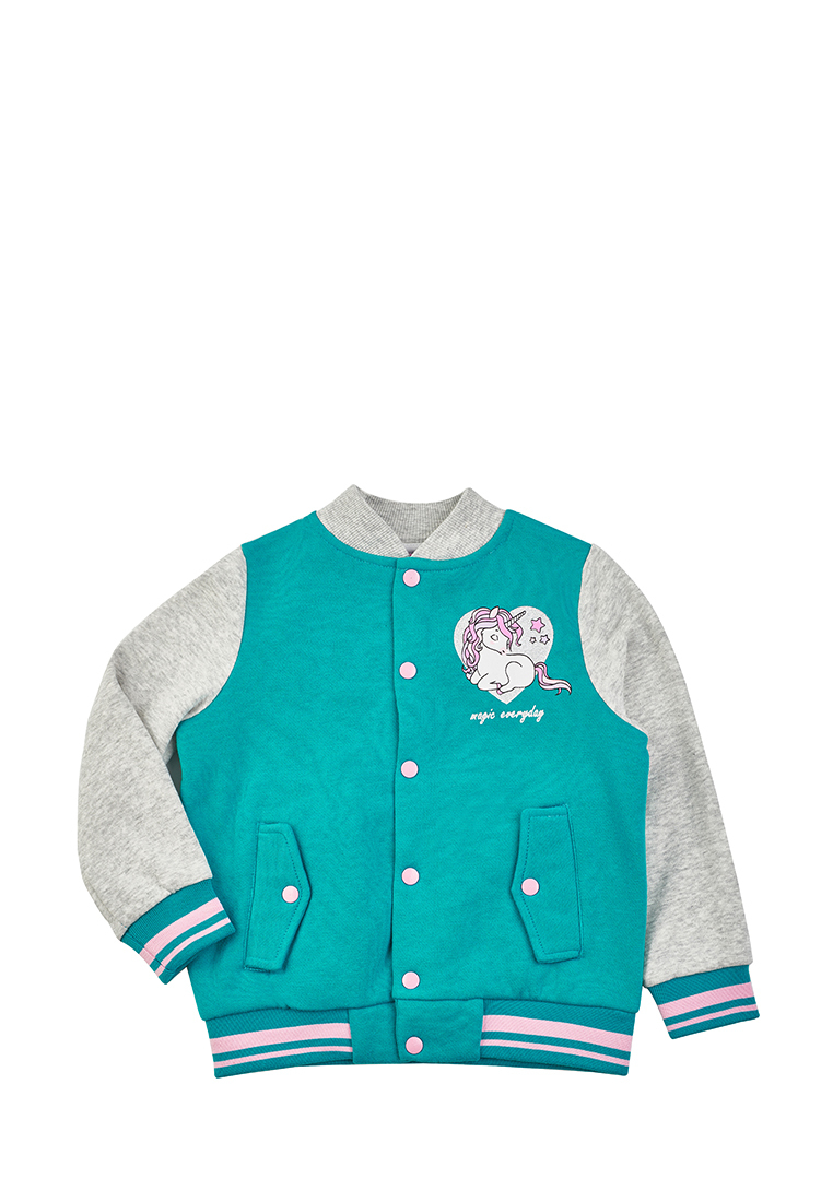 

Свитшот детский Max&Jessi AW22C43603514, бирюзовый, серый, 116, AW22C43603514
