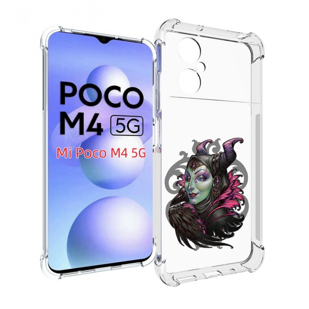 

Чехол MyPads зеленая девушка с вороном для Xiaomi Poco M4 5G, Прозрачный, Tocco