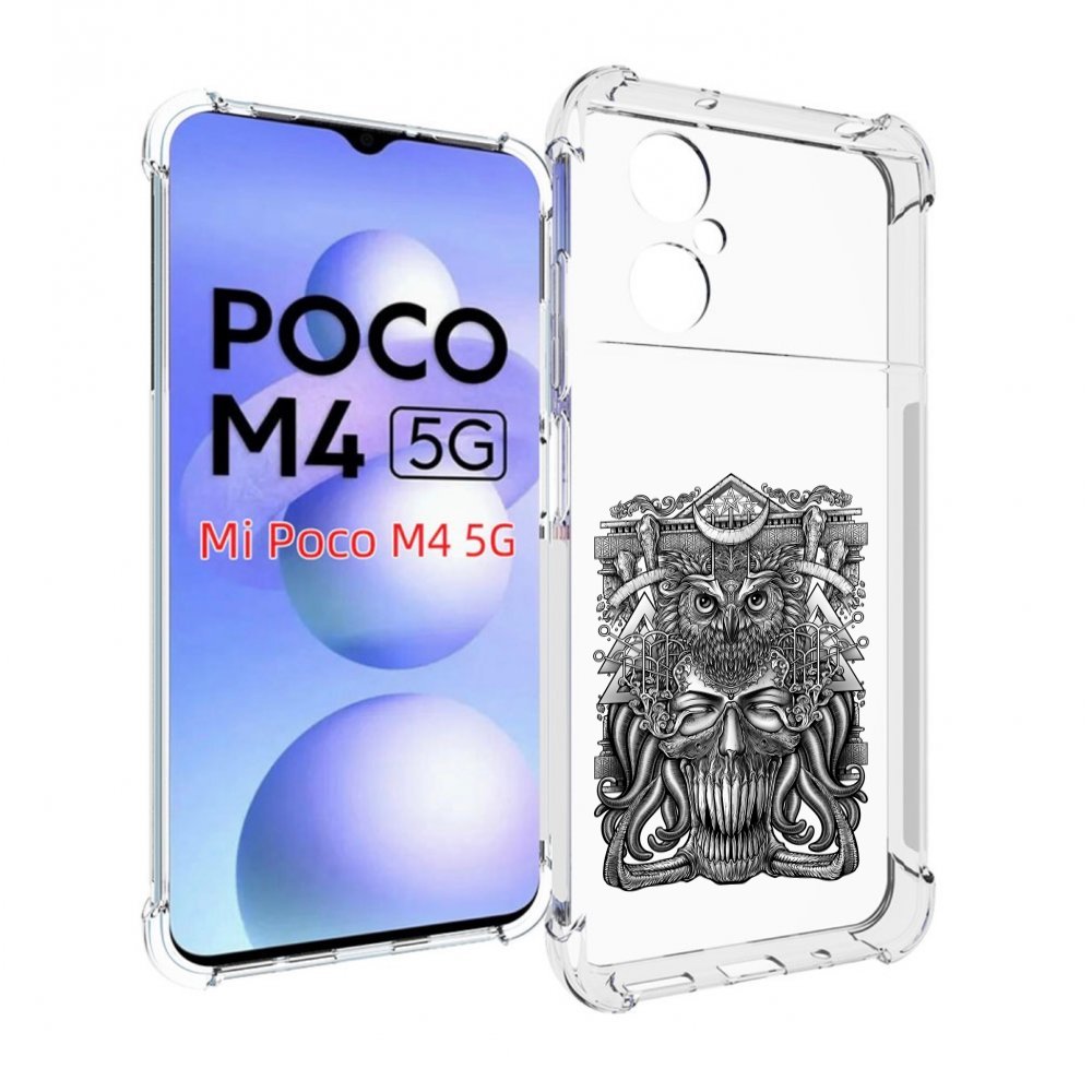 

Чехол MyPads зубастая сова для Xiaomi Poco M4 5G, Прозрачный, Tocco