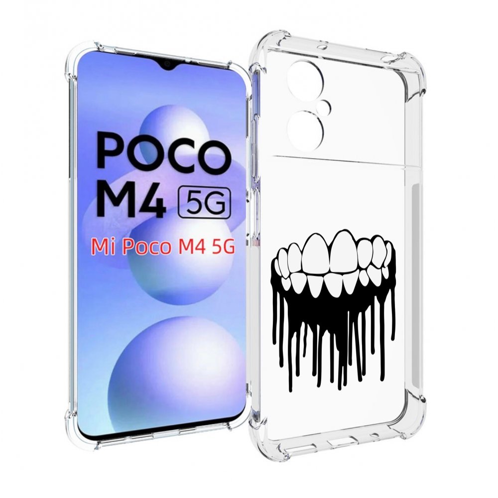 

Чехол MyPads зубы для Xiaomi Poco M4 5G, Прозрачный, Tocco