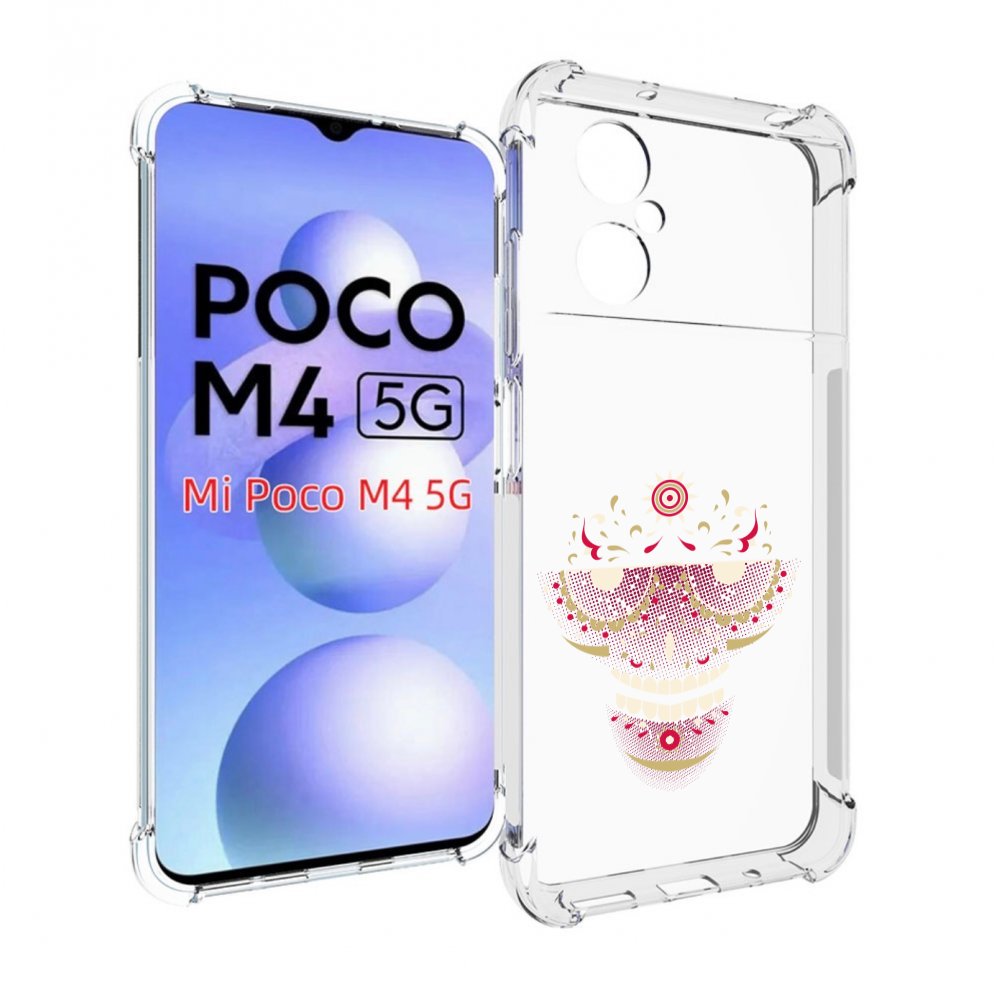 Чехол MyPads карнавальный скелет абстракция для Xiaomi Poco M4 5G