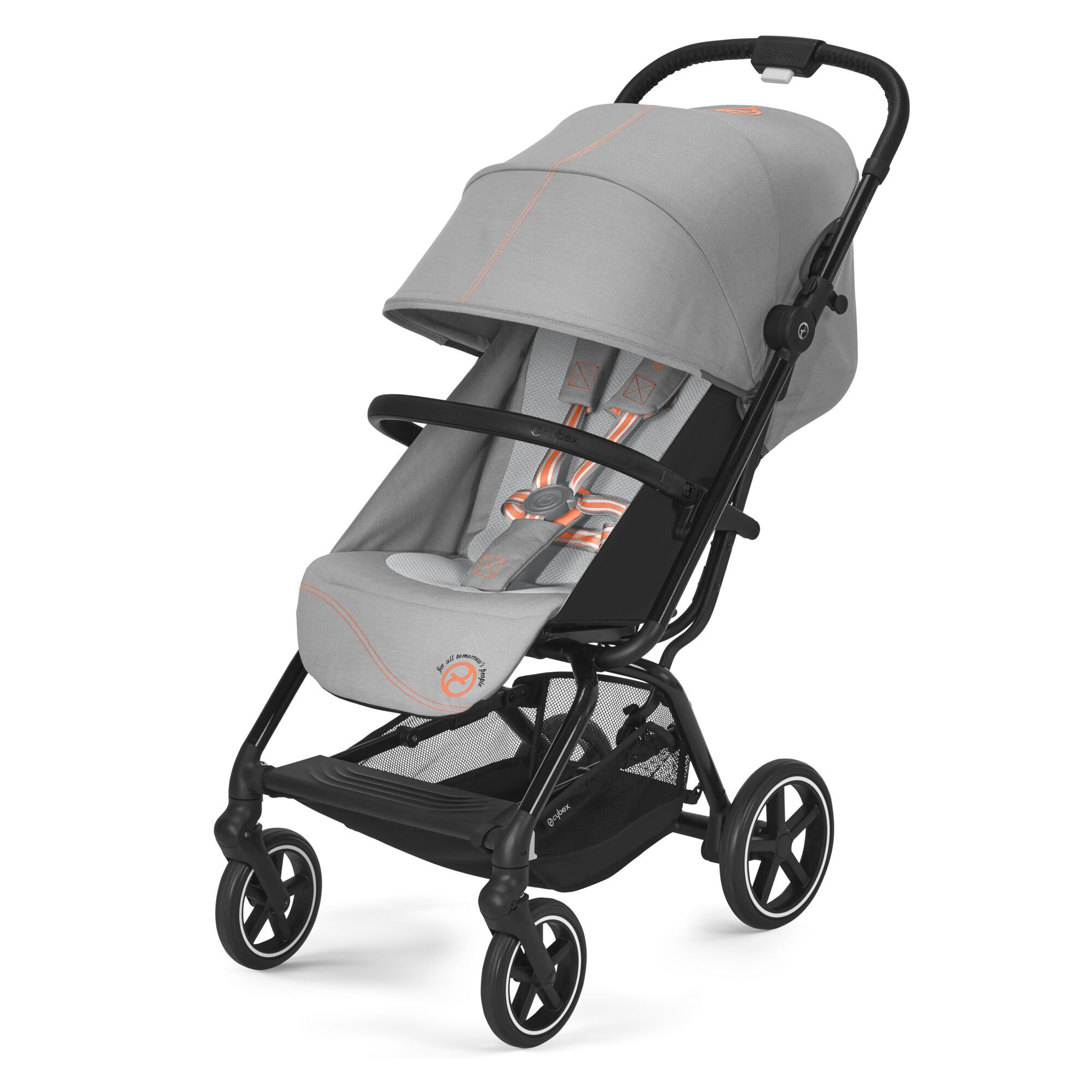 Прогулочная коляска Cybex Eezy S Plus 2 Lava Grey с бампером и дождевиком