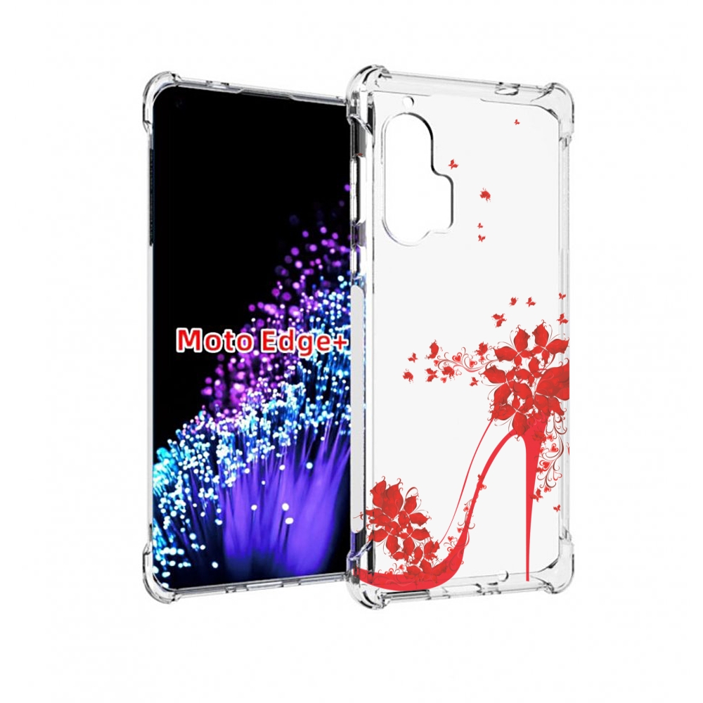 

Чехол MyPads каблук-в-цветах для Motorola Edge+ Plus, Прозрачный, Tocco