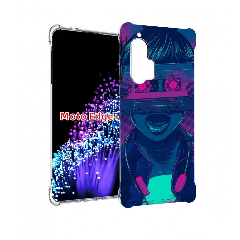 

Чехол MyPads киберпанк с кассетой для Motorola Edge+ Plus, Прозрачный, Tocco