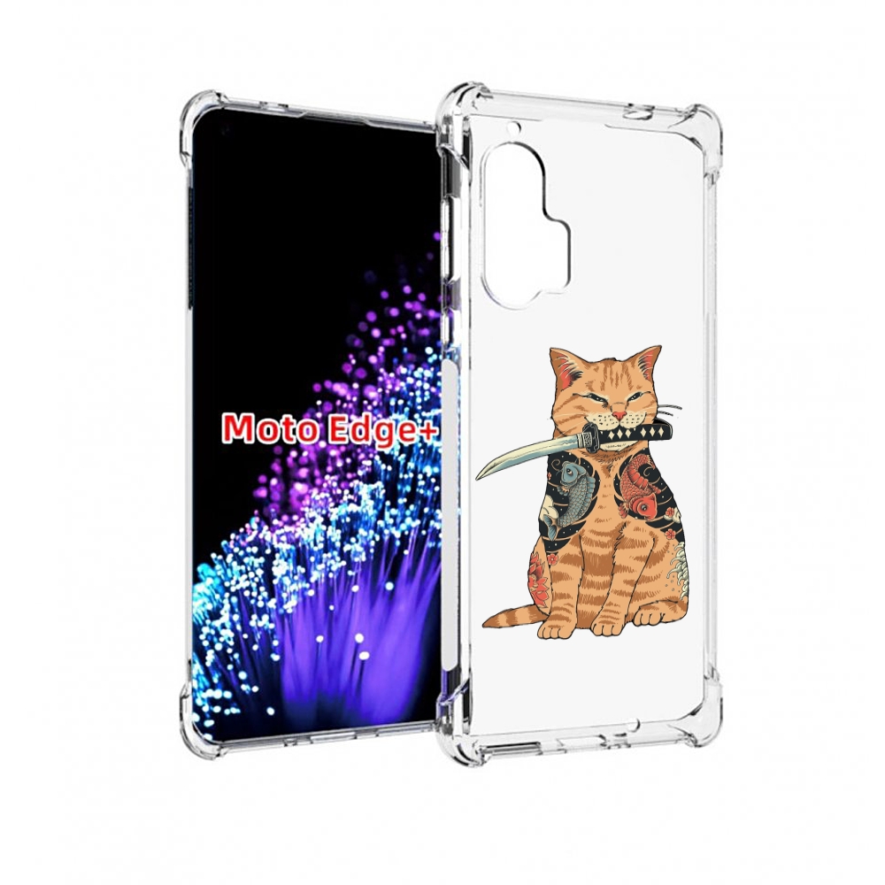 

Чехол MyPads кот-с-катаной для Motorola Edge+ Plus, Прозрачный, Tocco