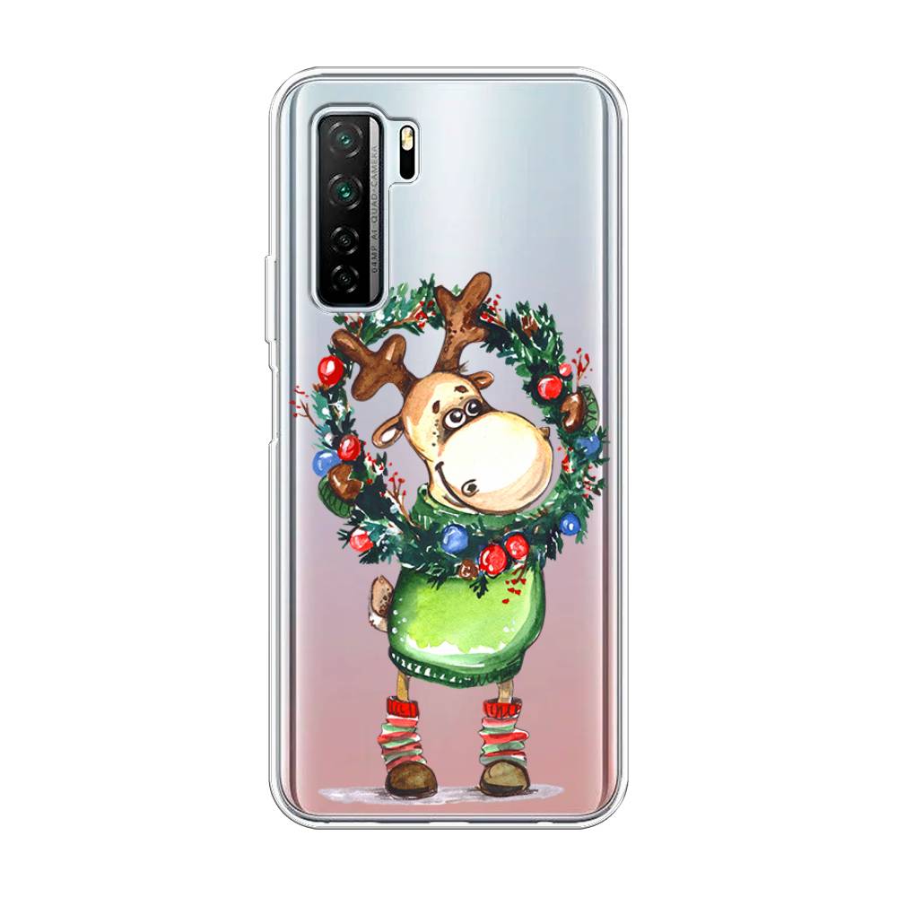 

Чехол на Huawei P40 Lite 5G/Nova 7 SE/Honor 30S Global "Олень с новогодним венком", 6103050-4