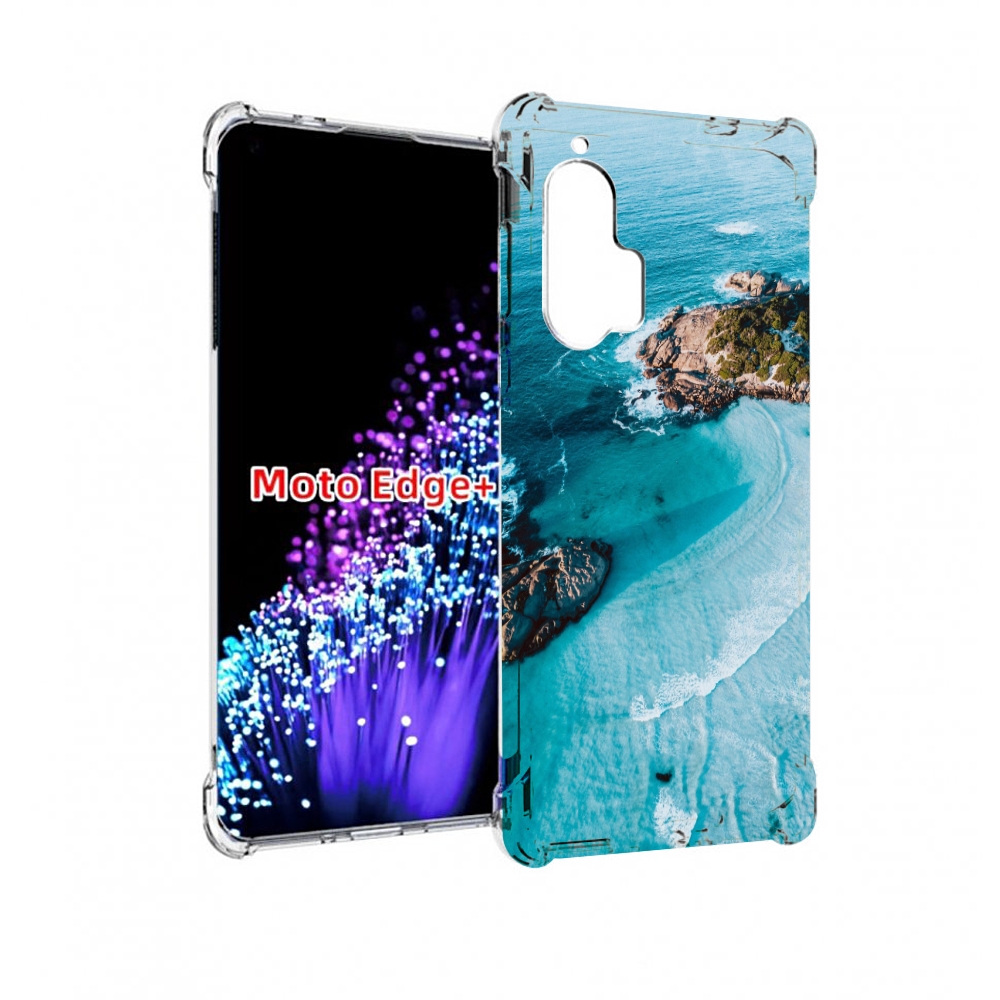 

Чехол MyPads красивый голубой залив для Motorola Edge+ Plus, Прозрачный, Tocco