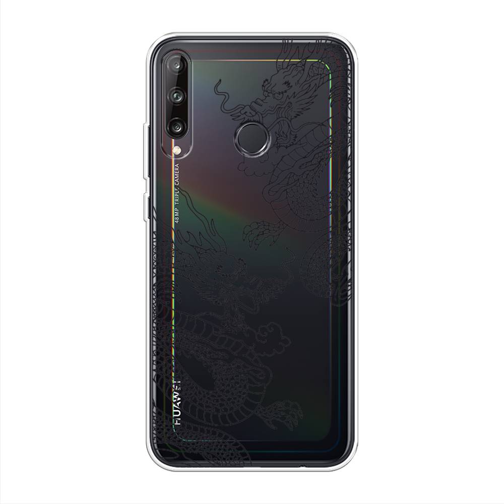 

Чехол на Huawei Y7p/P40 Lite E/Honor 9C "Два китайских дракона", Серый;черный, 6103350-1