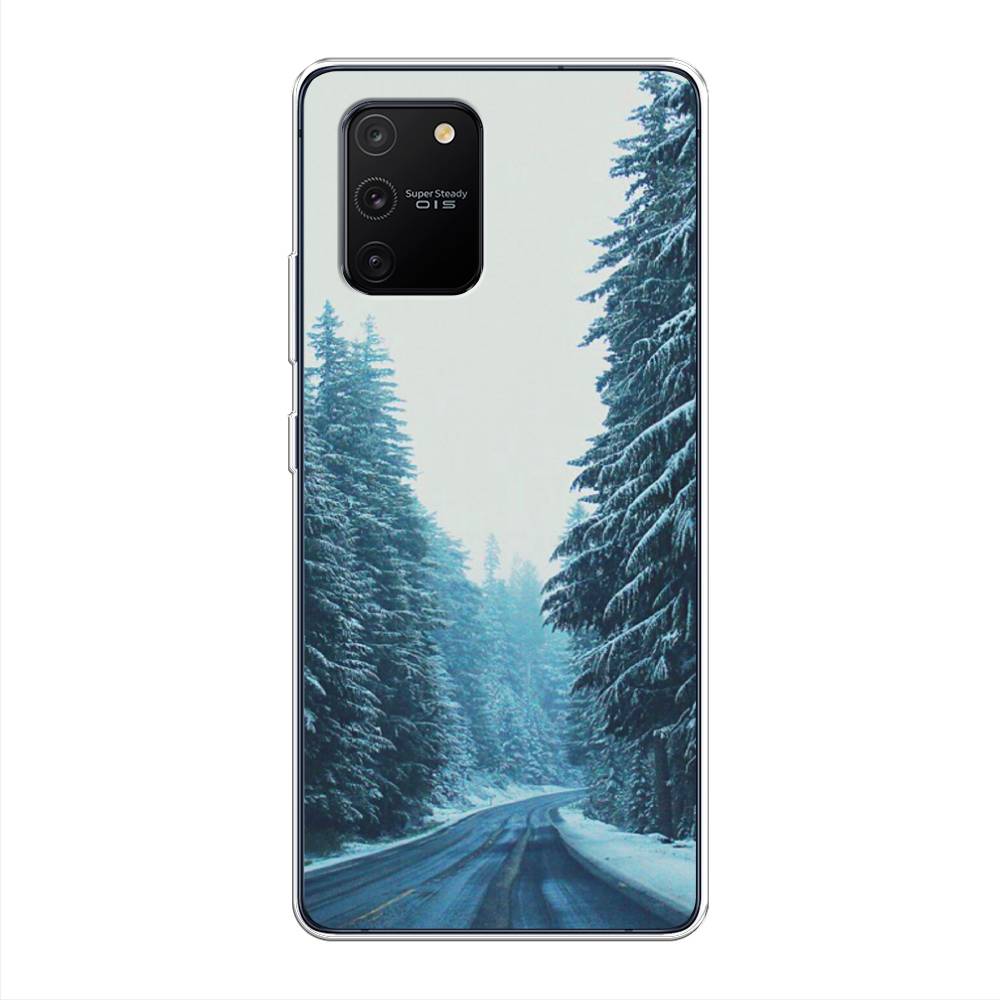 

Чехол на Samsung Galaxy A91 "Зима 9", Бежевый;голубой;черный, 29950-2