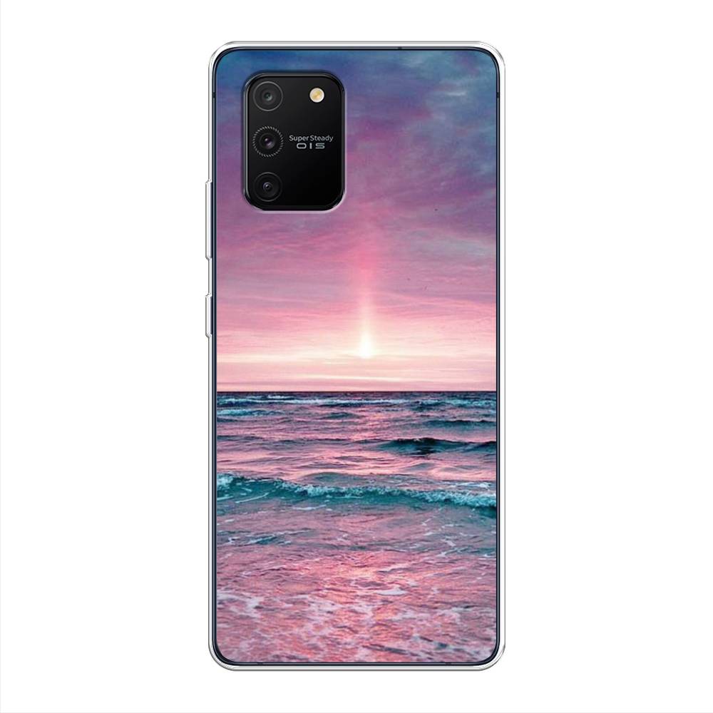 

Чехол на Samsung Galaxy A91 "Восход 3", Розовый;голубой, 29950-2