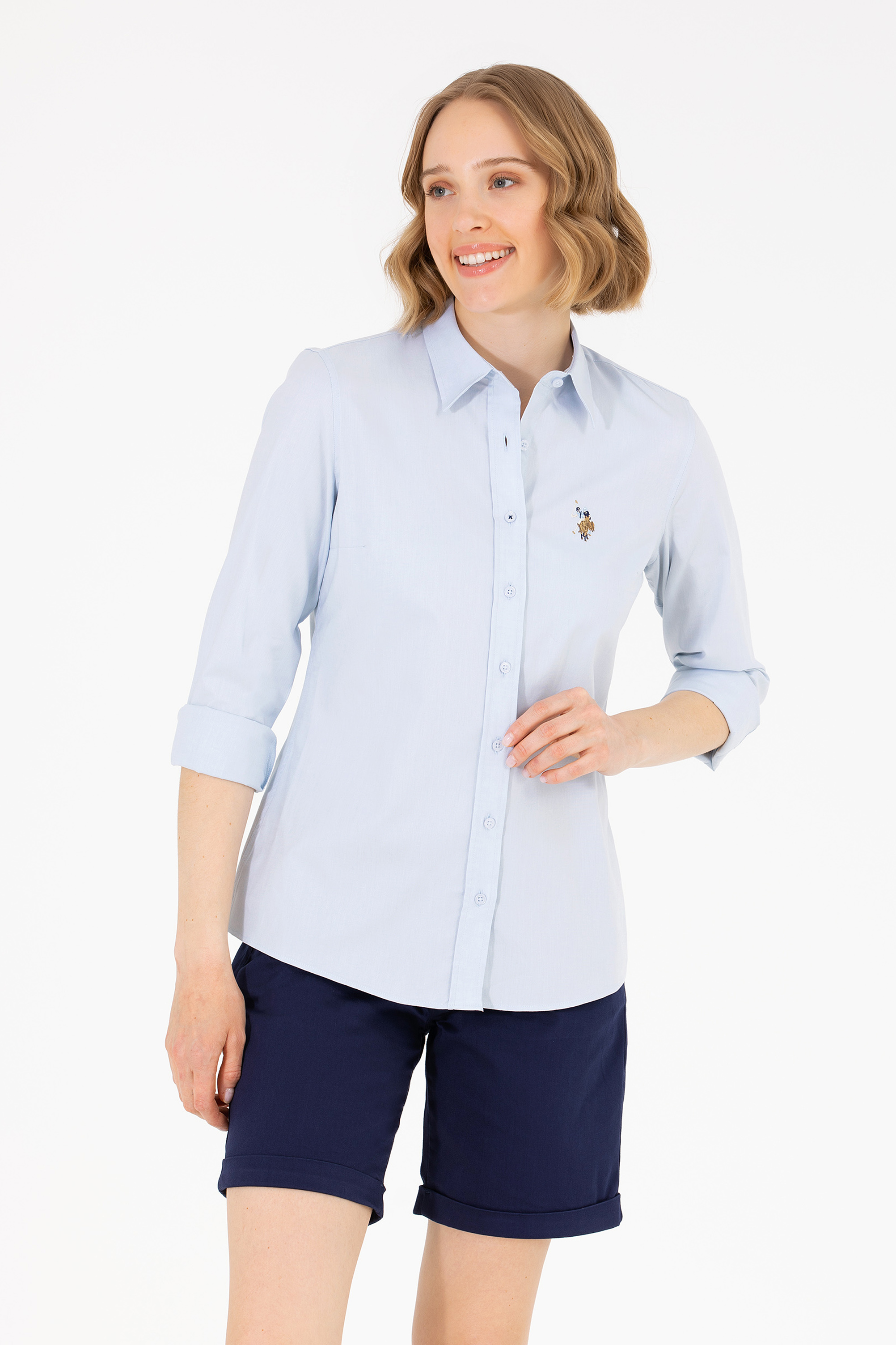 

Рубашка женская U.S. POLO Assn. G082SZ0040CRISCOLOR023Y голубая 34, Голубой, G082SZ0040CRISCOLOR023Y