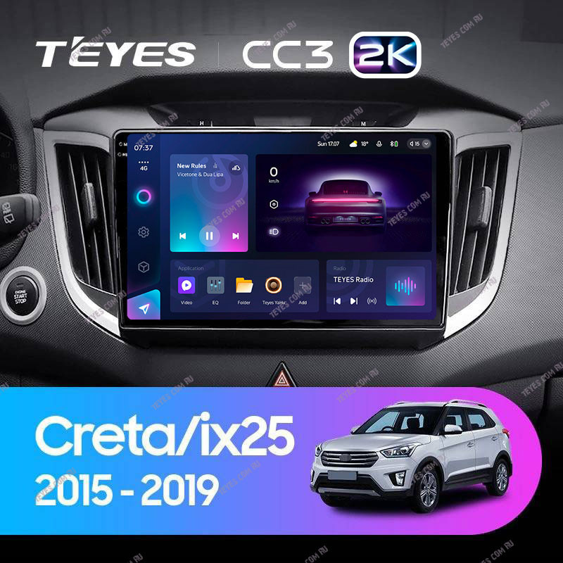 Штатная магнитола Teyes CC3 2K 6128 Hyundai Creta 2015-2019 4719900₽