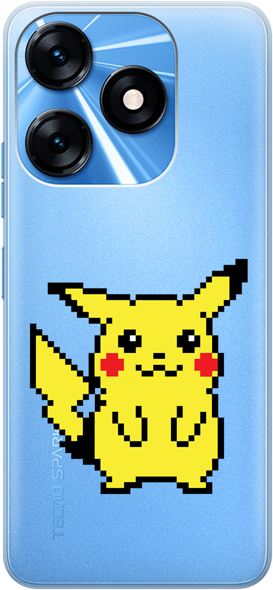 

Чехаол на Tecno Spark 10 "Pixel Pikachu" прозрачный, Прозрачный;желтый;красный, 159543