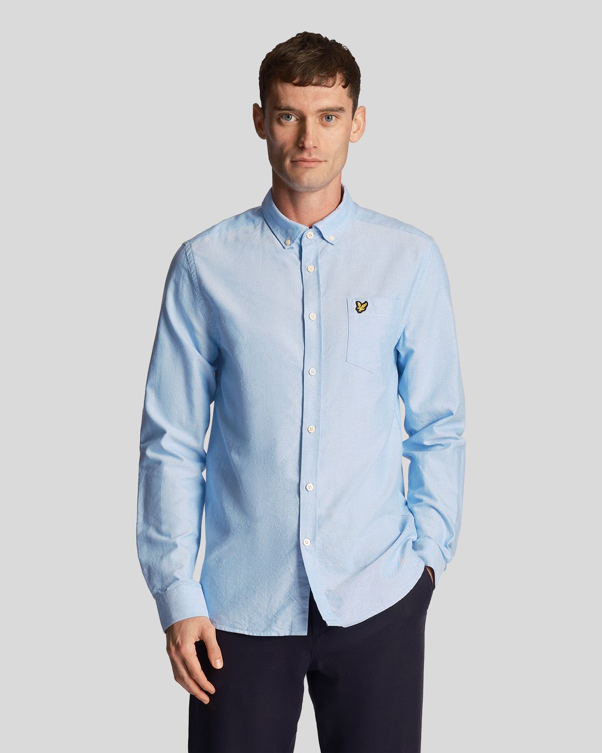 

Рубашка мужская Lyle & Scott LW1302VOG_X41 голубая L, Голубой, Regular Fit Light Weight Oxford Shirt