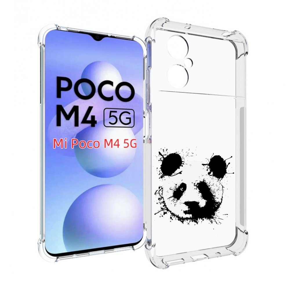

Чехол MyPads клякса-панда для Xiaomi Poco M4 5G, Прозрачный, Tocco