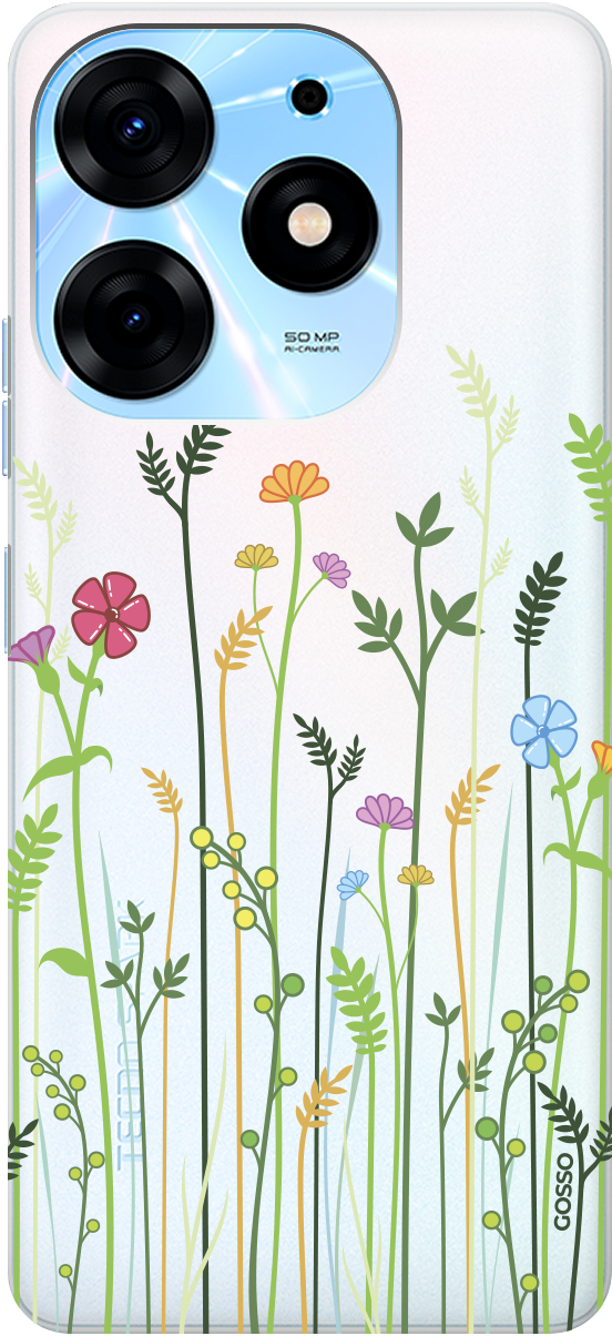 

Чехол на Tecno Spark 10 Pro "Flowers and Fern" прозрачный, Прозрачный;желтый;зеленый;розовый, 159564