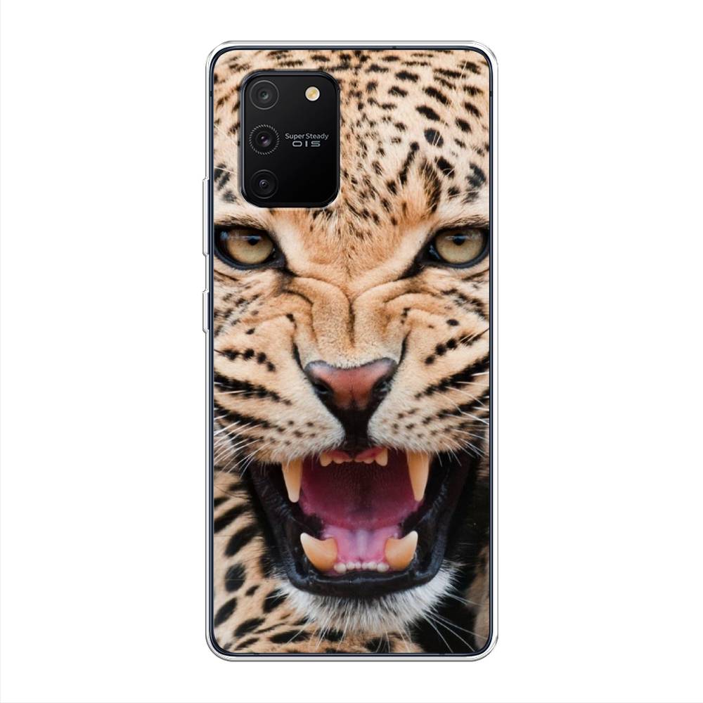 

Чехол на Samsung Galaxy A91 "Леопард 3d", Бежевый;черный, 29950-6