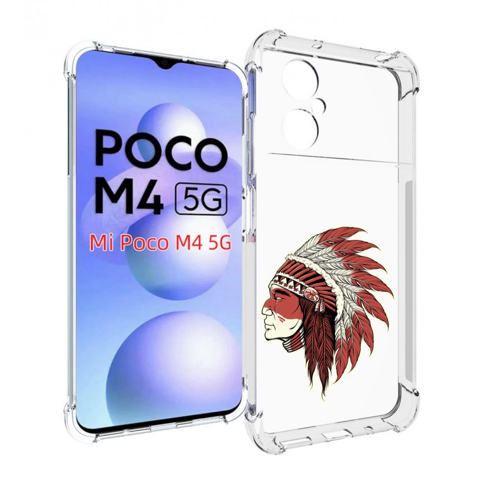 

Чехол MyPads красный индеец для Xiaomi Poco M4 5G, Прозрачный, Tocco