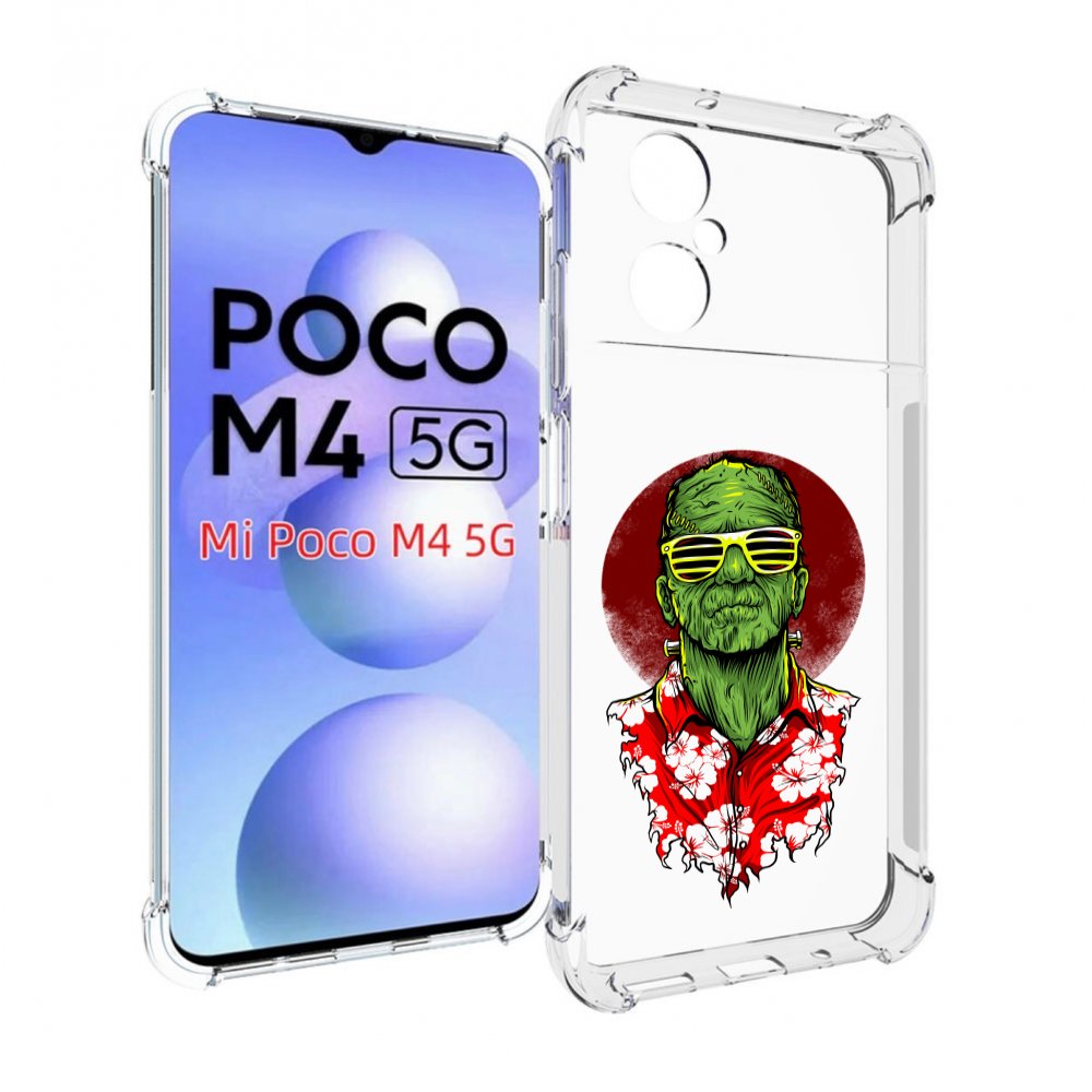 

Чехол MyPads крутой зеленый мужчина в очках для Xiaomi Poco M4 5G, Прозрачный, Tocco