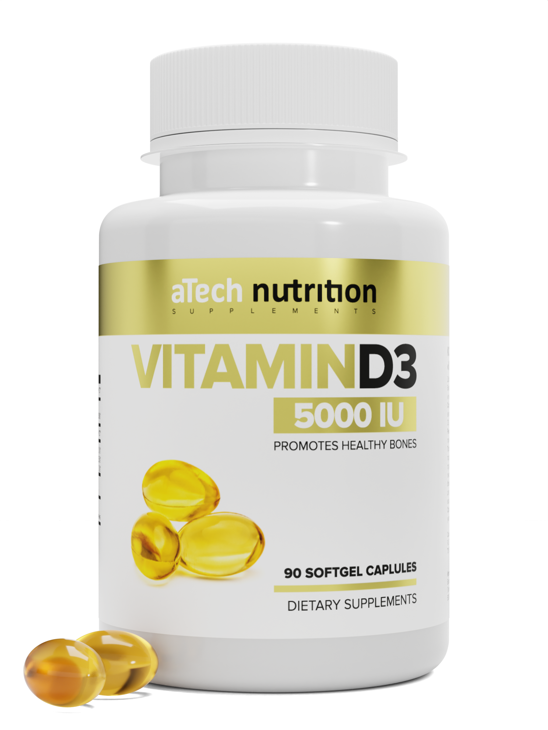 Витамин D3 aТech Nutrition 5000 МЕ гелевые капсулы 90 шт. Vitamin D3 5000 ME 700 мг