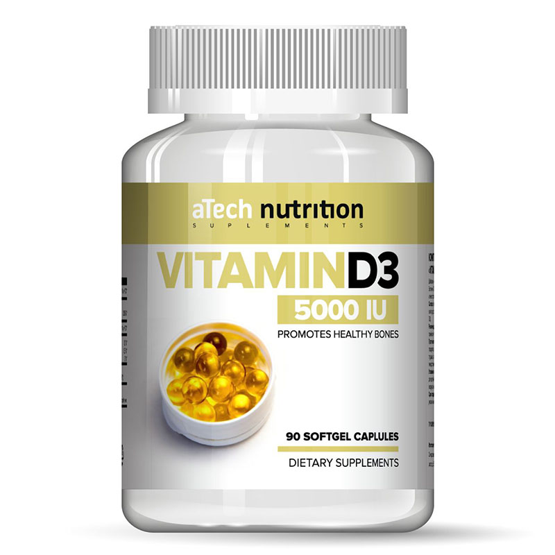 Vitamin D3 5000 ME 700 мг, Витамин D3 aТech Nutrition 5000 МЕ гелевые капсулы 90 шт., aTech Nutrition  - купить