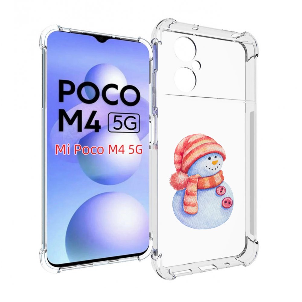 

Чехол MyPads Веселый снеговик для Xiaomi Poco M4 5G, Прозрачный, Tocco