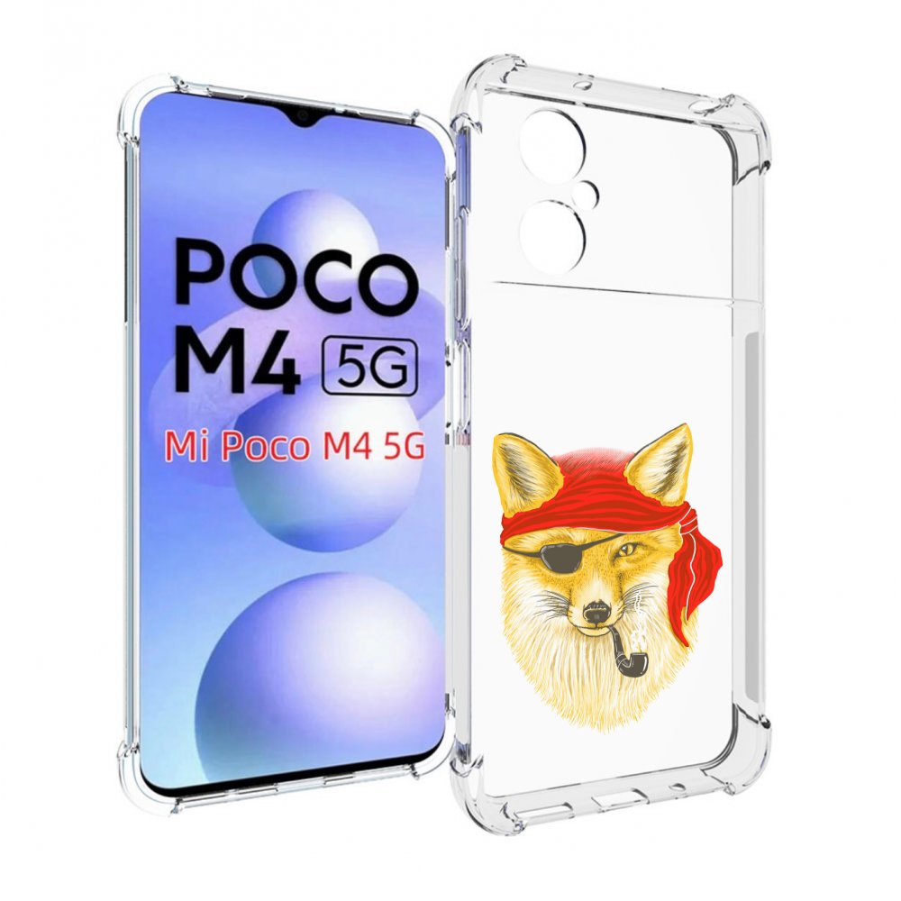 

Чехол MyPads лиса-пират для Xiaomi Poco M4 5G, Прозрачный, Tocco