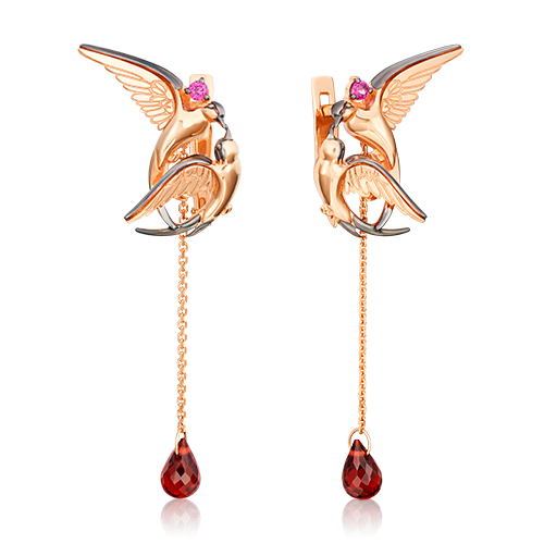

Серьги подвески из красного золота с гранатом PLATINA jewelry 02-4712-00-204-1110-75_0, 02-4712-00-204-1110-75_0