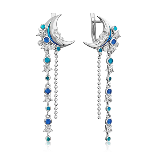 

Серьги из серебра с эмалью PLATINA jewelry 02-4718-00-735-0200-68_0, 02-4718-00-735-0200-68_0