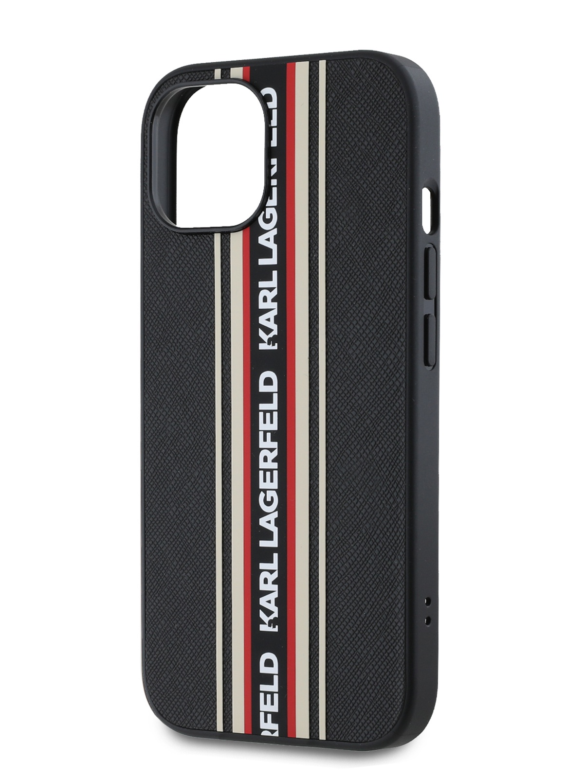 

Чехол Karl Lagerfeld для iPhone 15 из экокожи с нейлоновым шнурком, черный