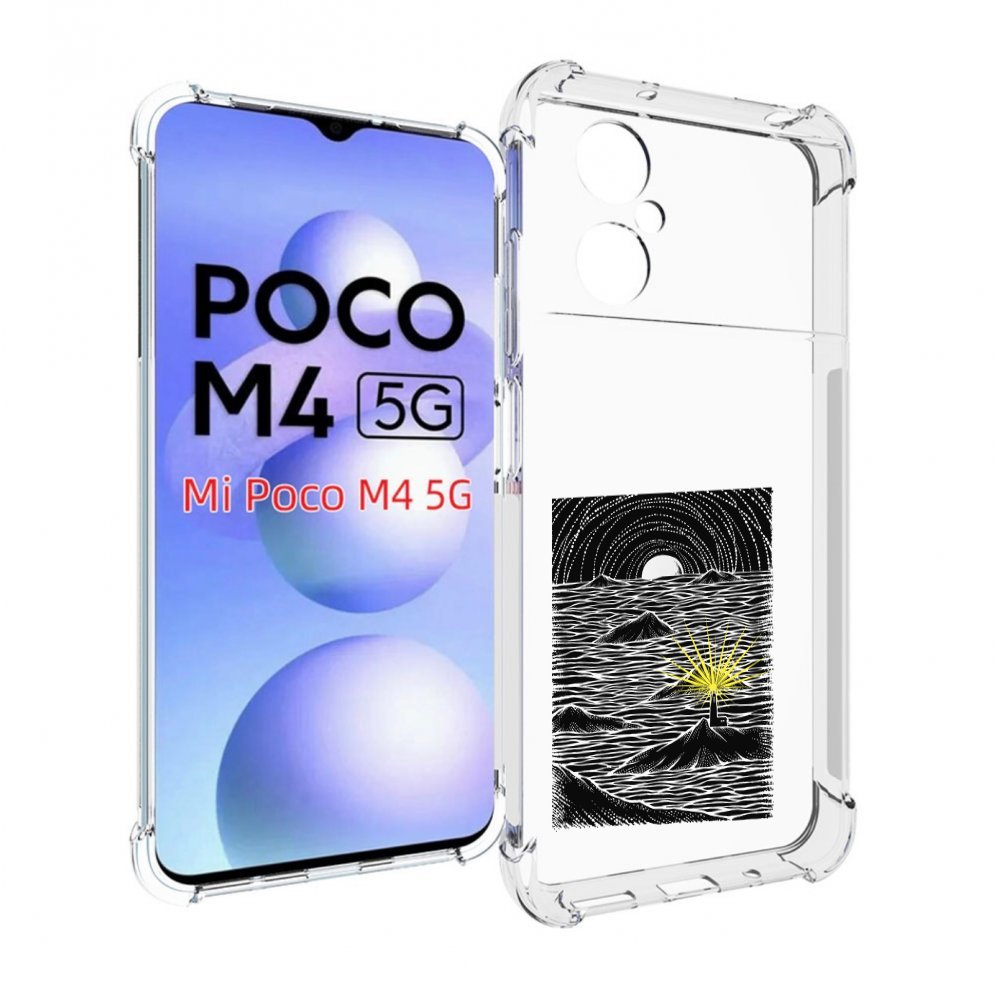 

Чехол MyPads маяк в черно белом море для Xiaomi Poco M4 5G, Прозрачный, Tocco