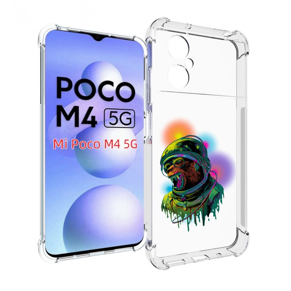 

Чехол MyPads медведь космонавт для Xiaomi Poco M4 5G, Прозрачный, Tocco