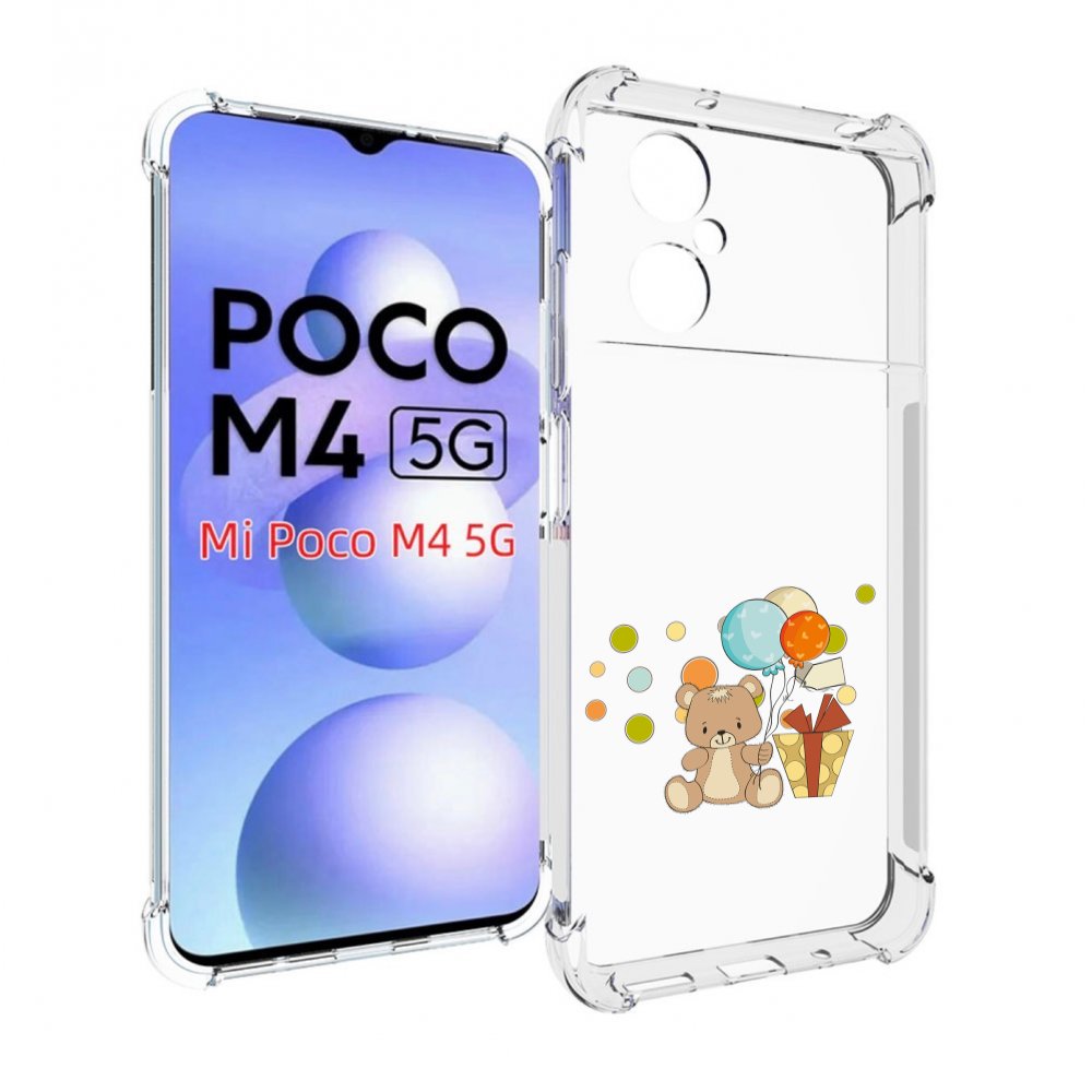 

Чехол MyPads медвеженок с подарком для Xiaomi Poco M4 5G, Прозрачный, Tocco