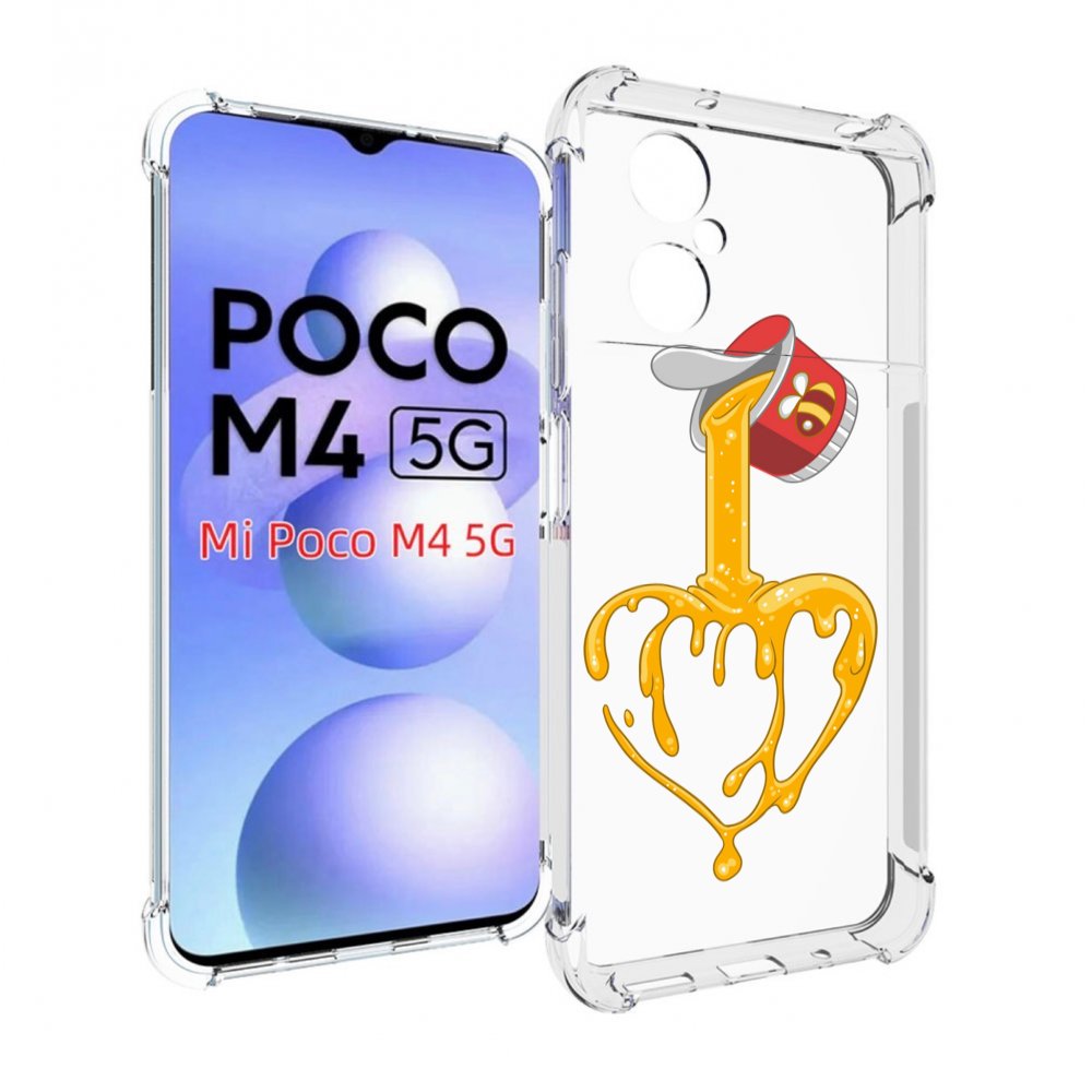 

Чехол MyPads медовое сердце для Xiaomi Poco M4 5G, Прозрачный, Tocco