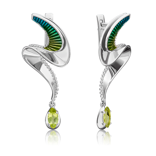 

Серьги из серебра с хризолитом/эмалью PLATINA jewelry 02-4727-00-205-0200-69_0, 02-4727-00-205-0200-69_0