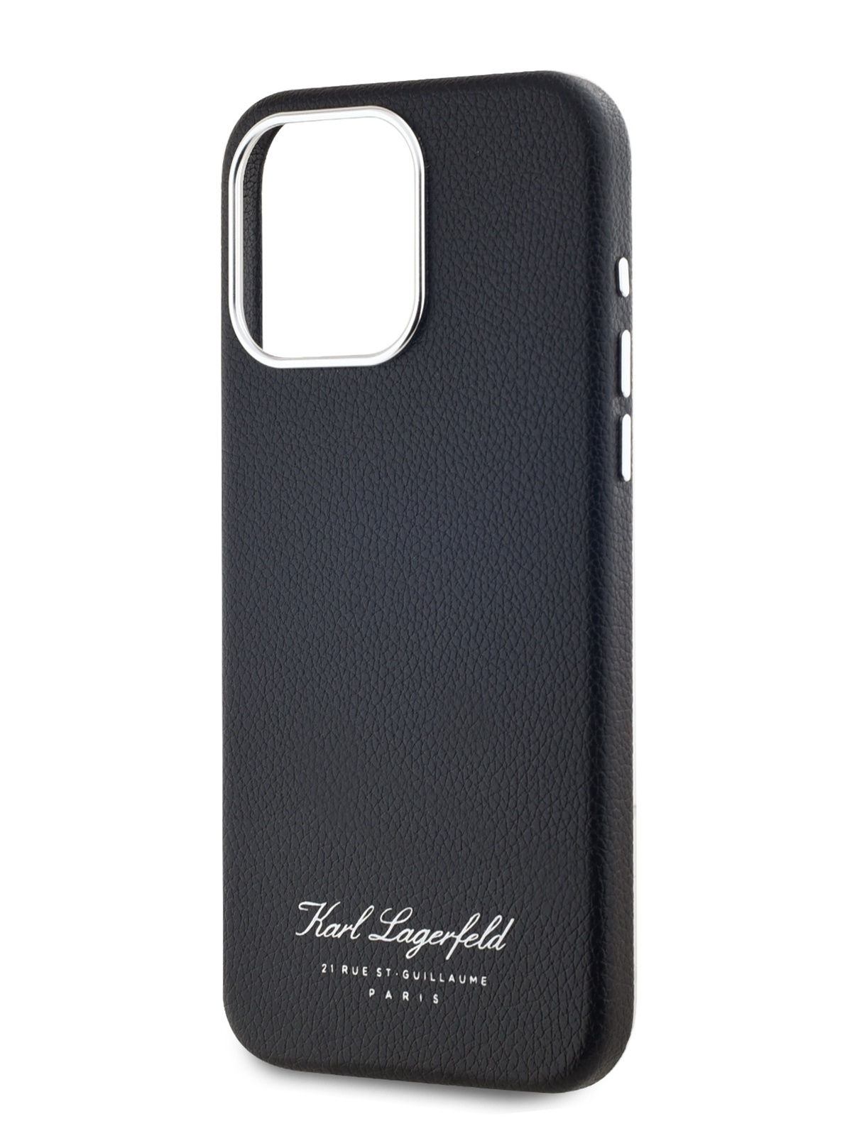 

Чехол Karl Lagerfeld для iPhone 15 Pro с металлической рамкой вокруг камеры, черный