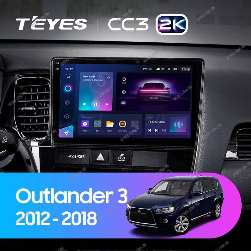 Штатная магнитола Teyes CC3 2K 6128 Mitsubishi Outlander 3 2012-2018 Тип-B 4430000₽