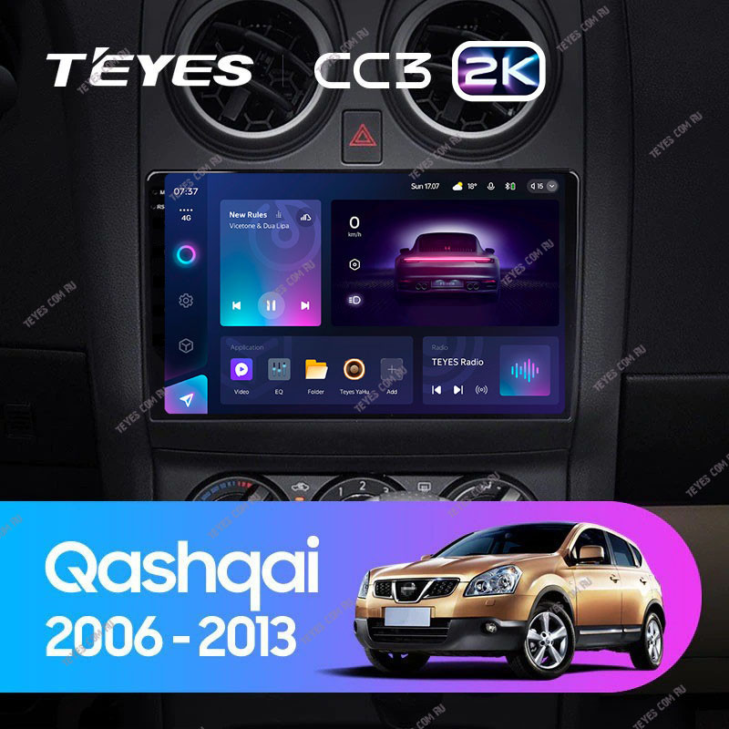 Штатная магнитола Teyes CC3 2K 6128 Nissan Qashqai 1 J10 2006-2013 F1 4310000₽