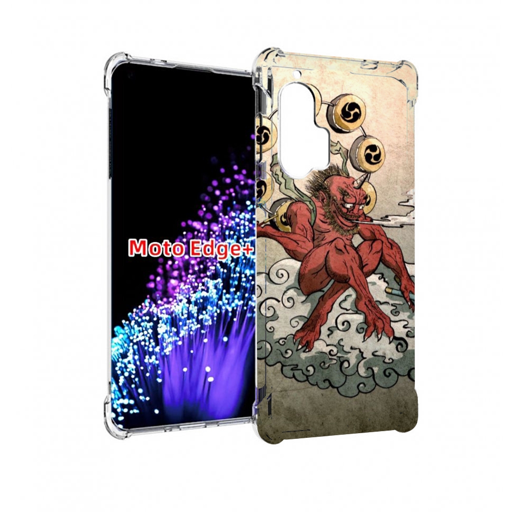 

Чехол MyPads красный чертик на облаке для Motorola Edge+ Plus, Прозрачный, Tocco