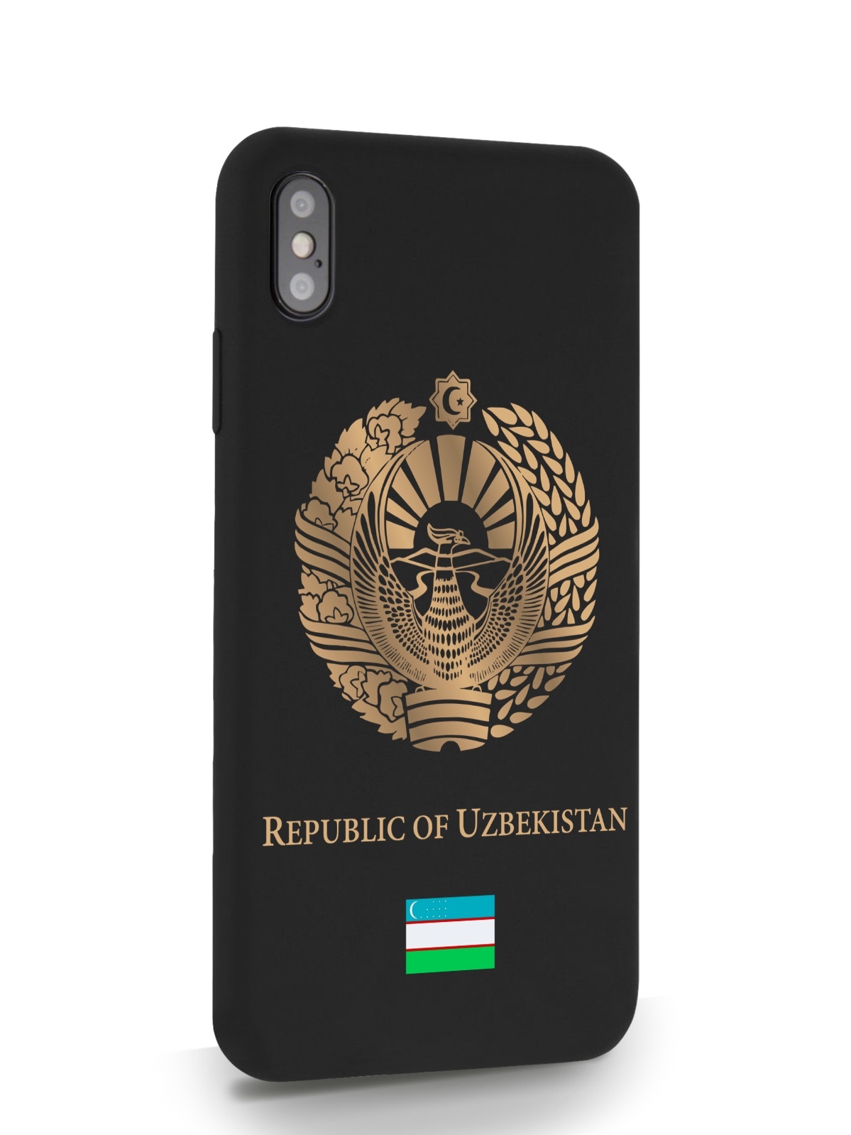 

Черный SignumCase для iPhone XS Max Золотой Герб Узбекистана черный, iPhone XS Max Золотой Герб Узбекистана