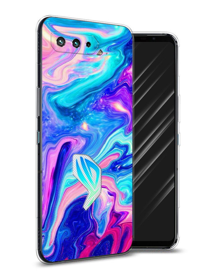 

Чехол Awog на Asus ROG Phone 5S "Потеки краски", Розовый, 44550-10