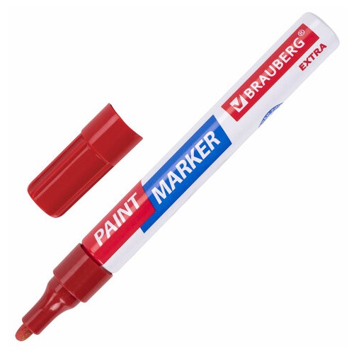 

Маркер-краска лаковый Brauberg Extra (paint marker) 4 мм, красный, 151980 12 шт