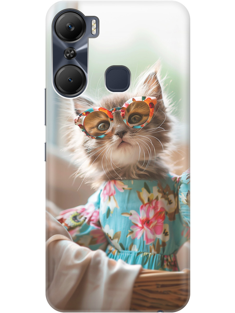 

Силиконовый чехол на Infinix Hot 12 Pro с рисунком "Кошечка в голубом платье", Белый;голубой;серый, 20000544