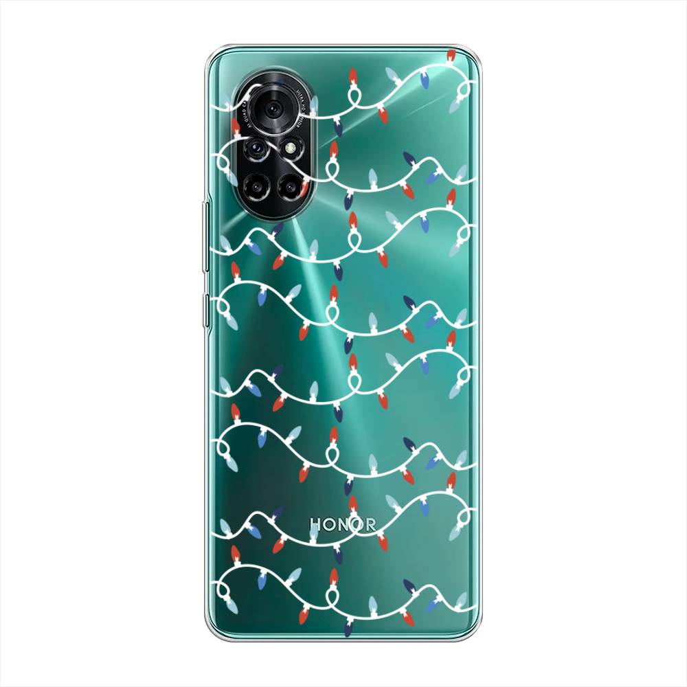 

Чехол на Honor V40 Lite/Huawei Nova 8 "Разноцветная гирлянда", Белый;красный;синий, 6105150-5