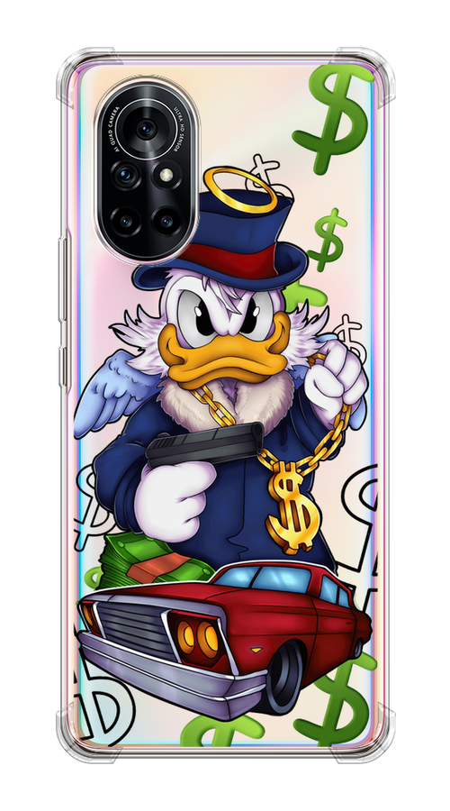 

Чехол на Honor V40 Lite/Huawei Nova 8 "Scrooge McDuck with a Gold Chain", Красный;синий;белый, 6105150-6