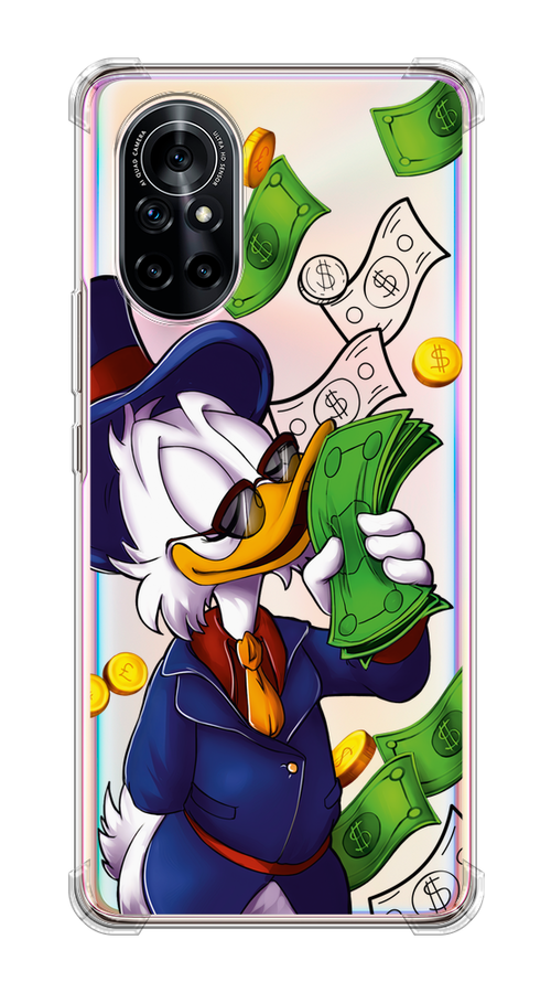 

Чехол на Honor V40 Lite/Huawei Nova 8 "Scrooge McDuck with Money", Синий;зеленый;белый, 6105150-6